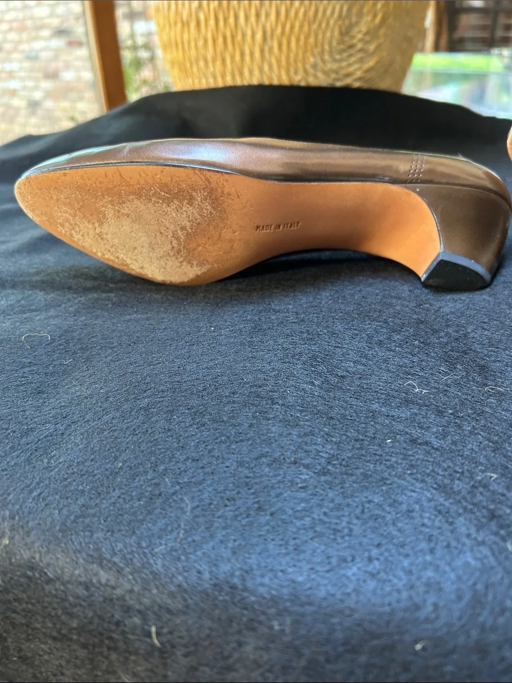 Salvatore Ferragamo Vintage Brown Leather Perforated Pointed-Toe Pumps